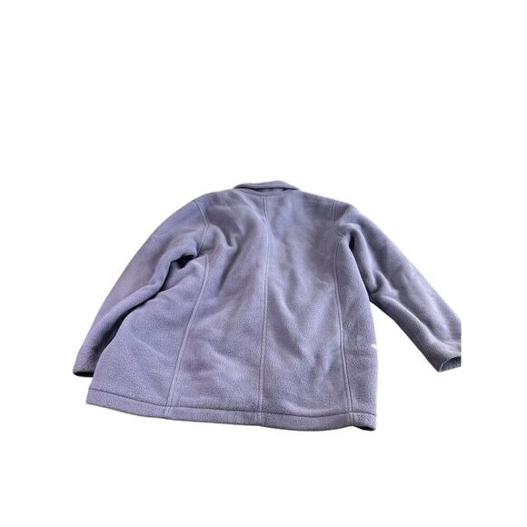 LL BEAN Vintage Women's Button Front Blend Fleece Like Jacket Coat Sz. L Purple - Picture 9 of 9